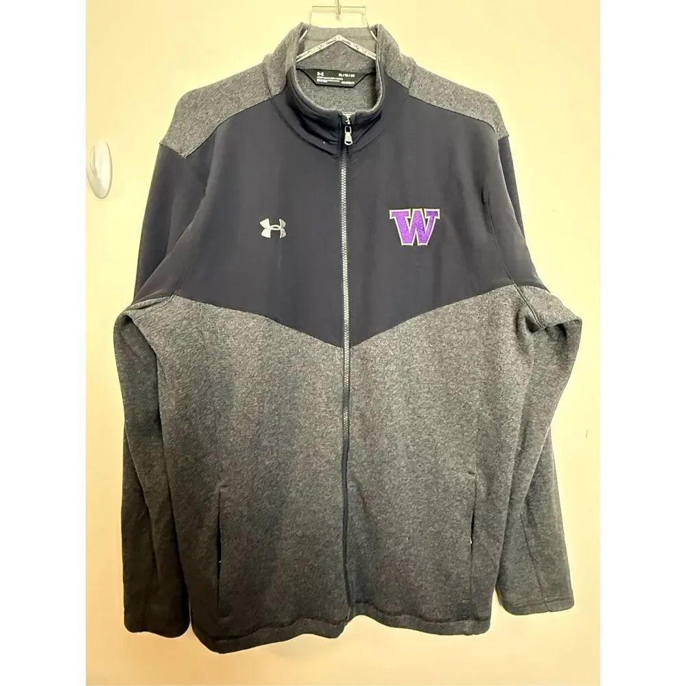Washington Huskies Under Armour Men's Coldgear Peak Performance Fleece Full Zip